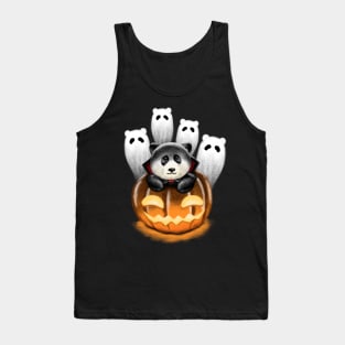 Cute Vampire Panda In A Pumpkin On Halloween Night Tank Top